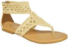 Load image into Gallery viewer, Macrame Ankle Strap Flat Sandal - Ivory