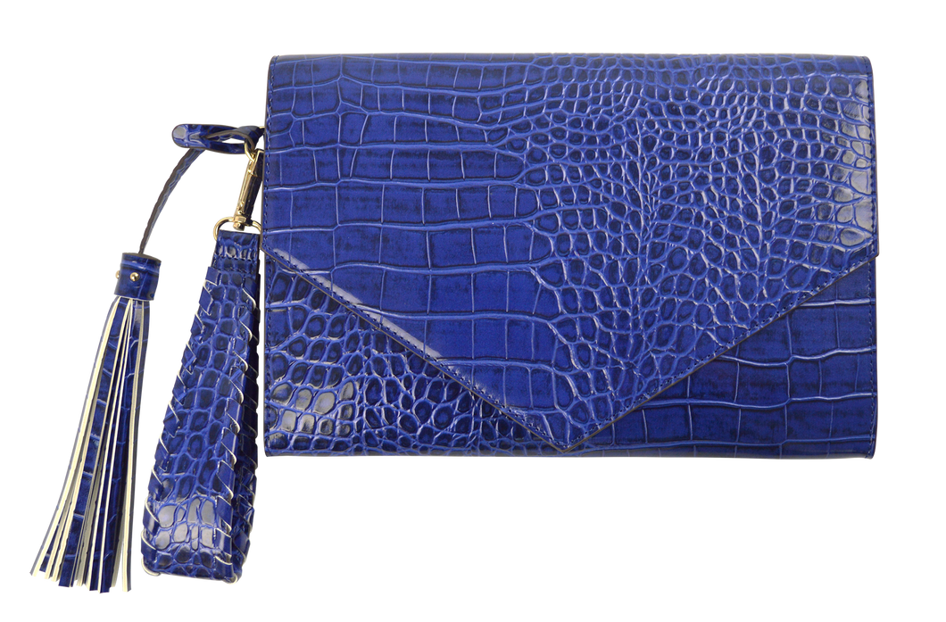 Embossed Clutch- Blue