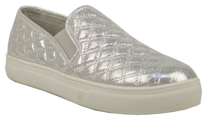 Quilted Sneaker Slide Silver