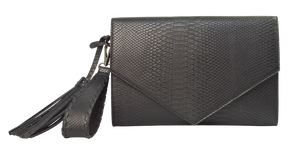 Embossed Clutch- Black