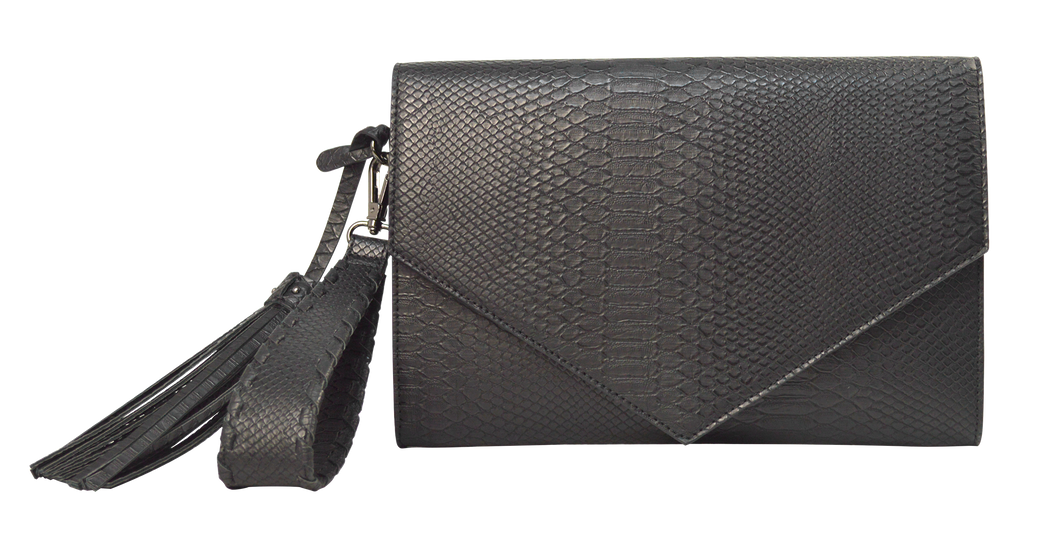Embossed Clutch- Black