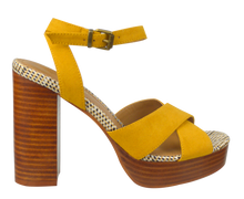 Load image into Gallery viewer, Tall Ankle Strap Heel- Mustard