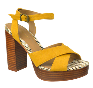Tall Ankle Strap Heel- Mustard