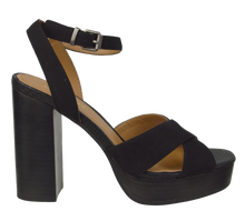 Load image into Gallery viewer, Tall Ankle Strap Heel- Black