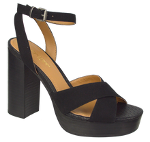 Load image into Gallery viewer, Tall Ankle Strap Heel- Black