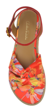 Load image into Gallery viewer, Ankle Strap Floral Sandal- Red