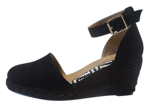 Ankle Strap Espadrille- Black