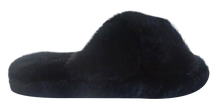 Load image into Gallery viewer, Furry Slipper Thong- Black