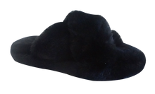 Load image into Gallery viewer, Furry Slipper Thong- Black