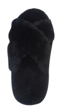 Load image into Gallery viewer, Furry Slipper Thong- Black