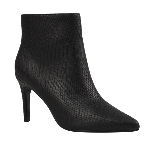 Black Python Heeled Bootie