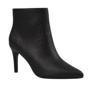 Black Python Heeled Bootie