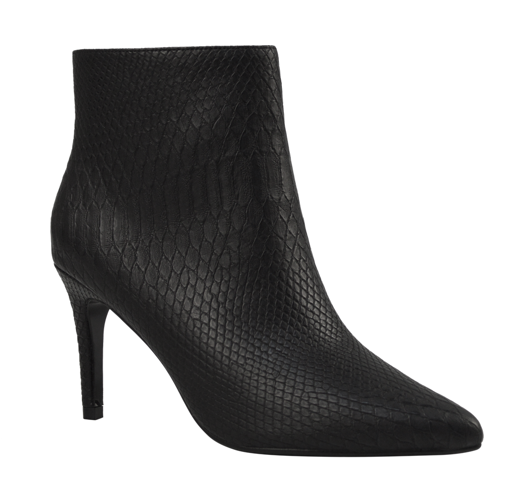 Black Python Heeled Bootie