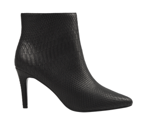 Black Python Heeled Bootie