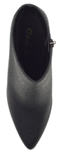 Load image into Gallery viewer, Black Python Heeled Bootie