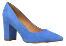 Load image into Gallery viewer, Suede Block Heel- Blue