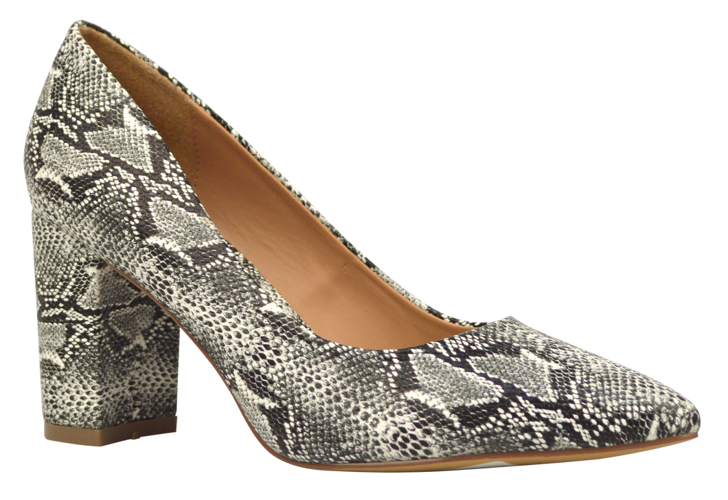 Suede Block Heel - Python