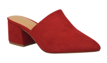 Load image into Gallery viewer, Suede Mule- Red
