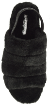 Load image into Gallery viewer, Furry Slipper with Strap- Black
