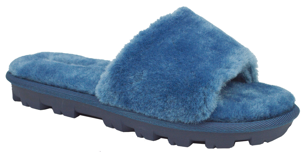 Furry Slipper Slide- Blue