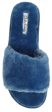 Load image into Gallery viewer, Furry Slipper Slide- Blue