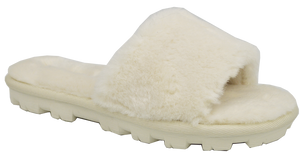 Furry Slipper Slide- White