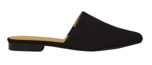 Black Suede Mule- Flat