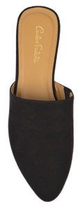 Black Suede Mule- Flat