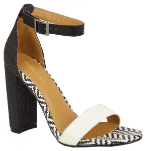 Ankle Strap Sandal- Black and White