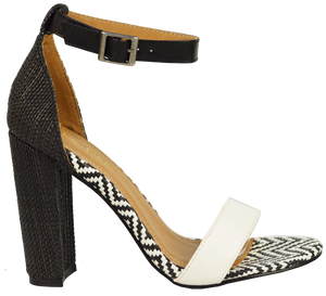 Ankle Strap Sandal- Black and White