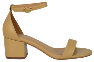 Ankle Strap Sandal, Low- Beige
