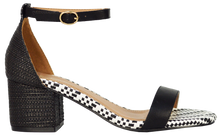 Load image into Gallery viewer, Ankle Strap Sandal, Low- Black and White