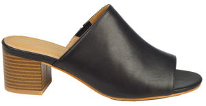 Open Toe Mule- Black