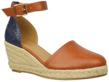 Load image into Gallery viewer, Ankle Strap Espadrille- Blue and Brown