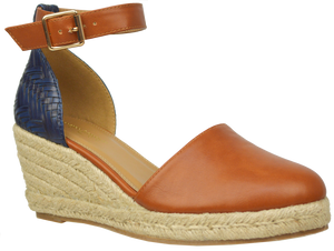 Ankle Strap Espadrille- Blue and Brown