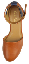 Load image into Gallery viewer, Ankle Strap Espadrille- Blue and Brown