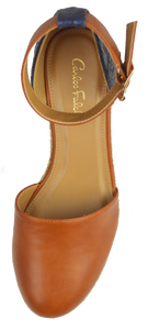 Ankle Strap Espadrille- Blue and Brown