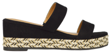 Load image into Gallery viewer, Woven Bottom Sandal- Black