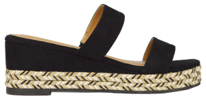 Woven Bottom Sandal- Black