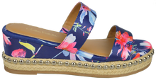 Load image into Gallery viewer, Floral Studded Platform Sandal- Blue