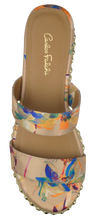Load image into Gallery viewer, Floral Studded Platform Sandal- Nude