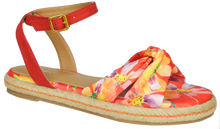 Load image into Gallery viewer, Ankle Strap Floral Sandal- Red