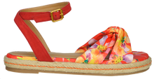 Load image into Gallery viewer, Ankle Strap Floral Sandal- Red
