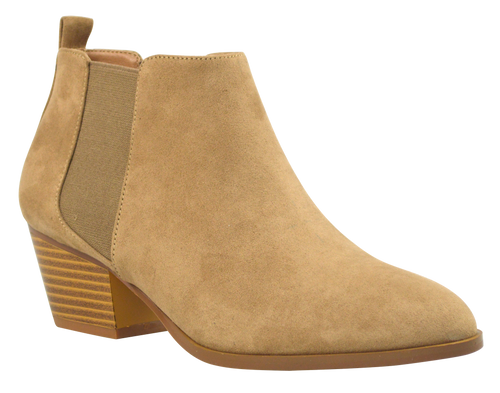 Suede Bootie - Beige