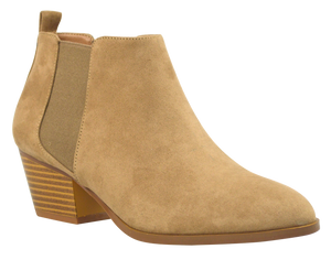 Suede Bootie - Beige