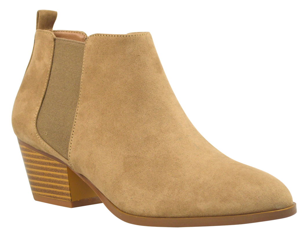 Suede Bootie - Beige