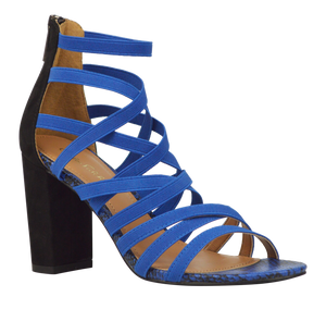 Strappy Heel- Black and Blue