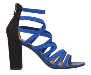 Strappy Heel- Black and Blue
