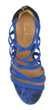 Load image into Gallery viewer, Strappy Heel- Black and Blue