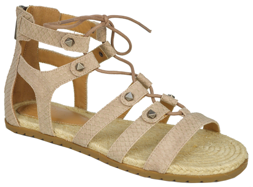 Studded Gladiator Sandal- Nude